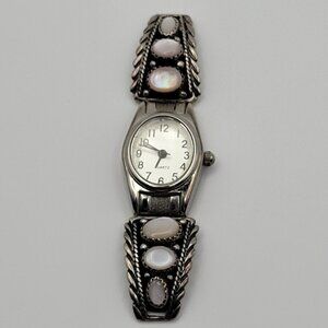 RB Navajo Sterling Silver Watch Mother of Pearl Abalone Native American VTG